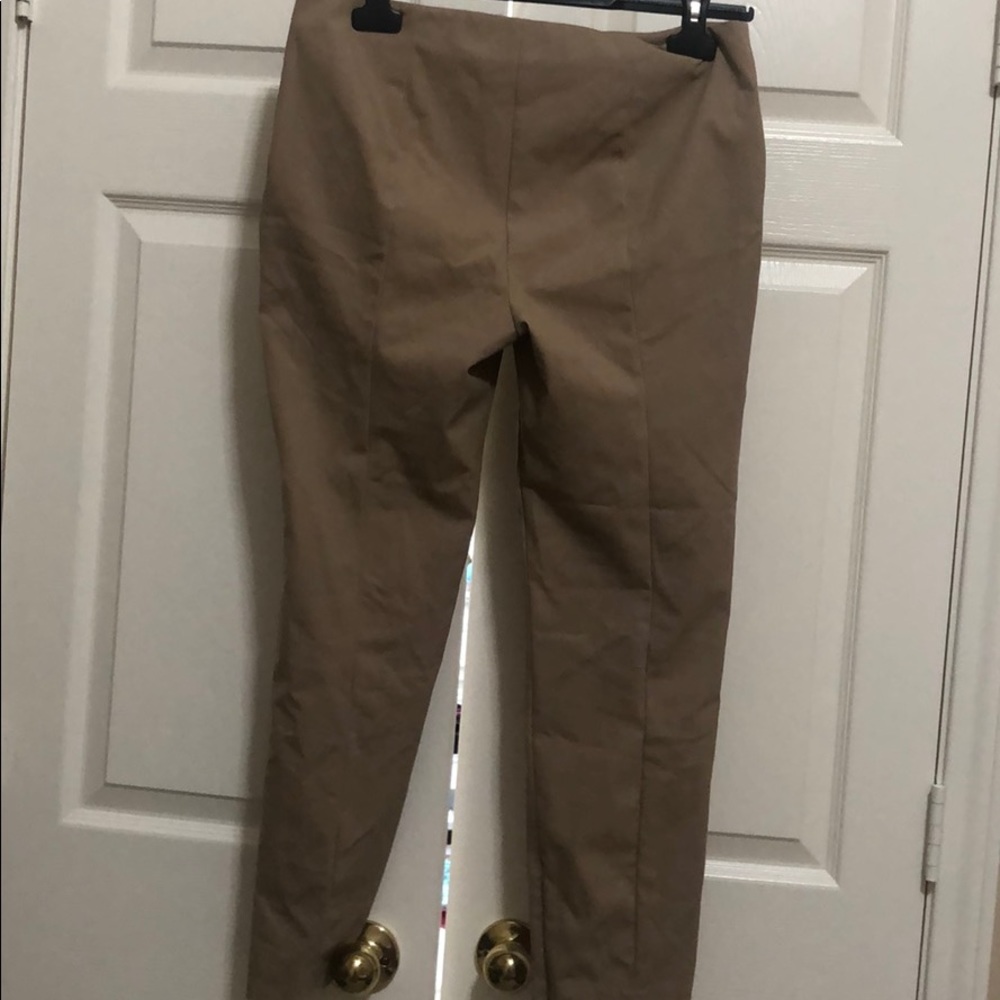 Theory Solid Flat Front Pant Sand Khaki - image 7